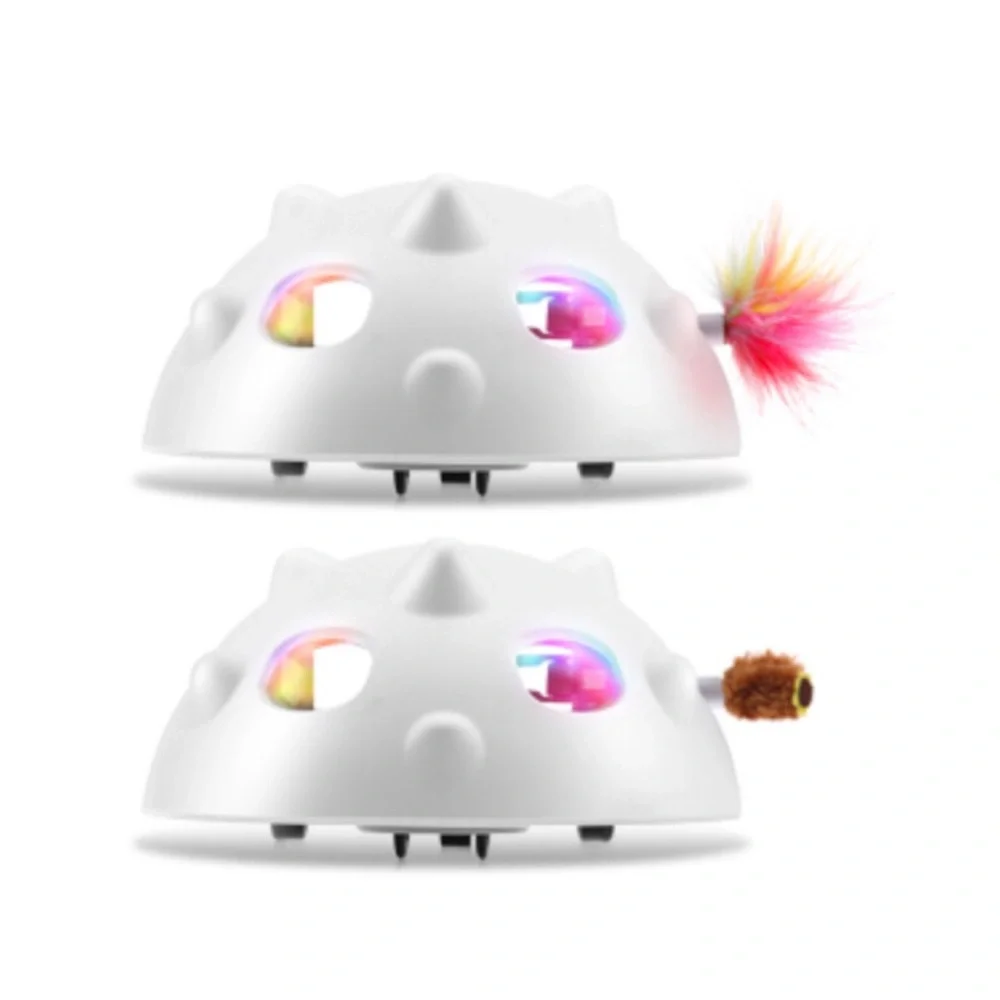 Peek-A-Boo Interactive Robotic Electronic Indoor Self Rolling Cat Feather Toy